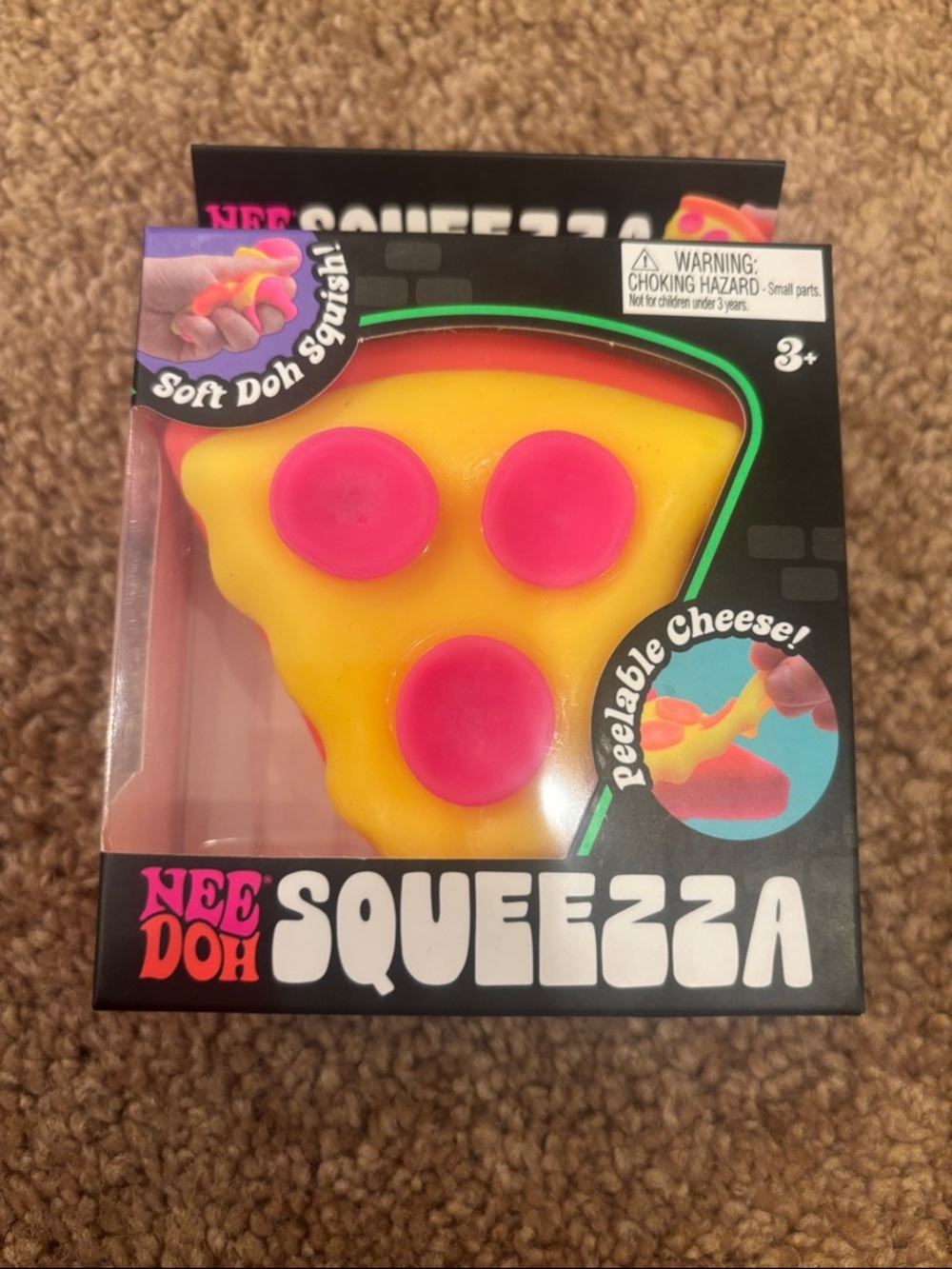 Viral NeeDoh Squeezza Yellow & Pink Pizza Slice Plush Stress Toy